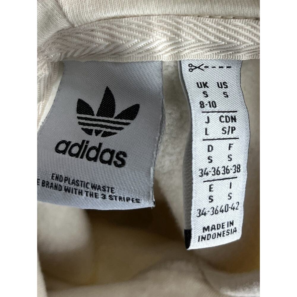 Adidas Essentials Oversized Women's Size S Small Hoodie Ivory Sweatshirt White - Picture 6 of 7